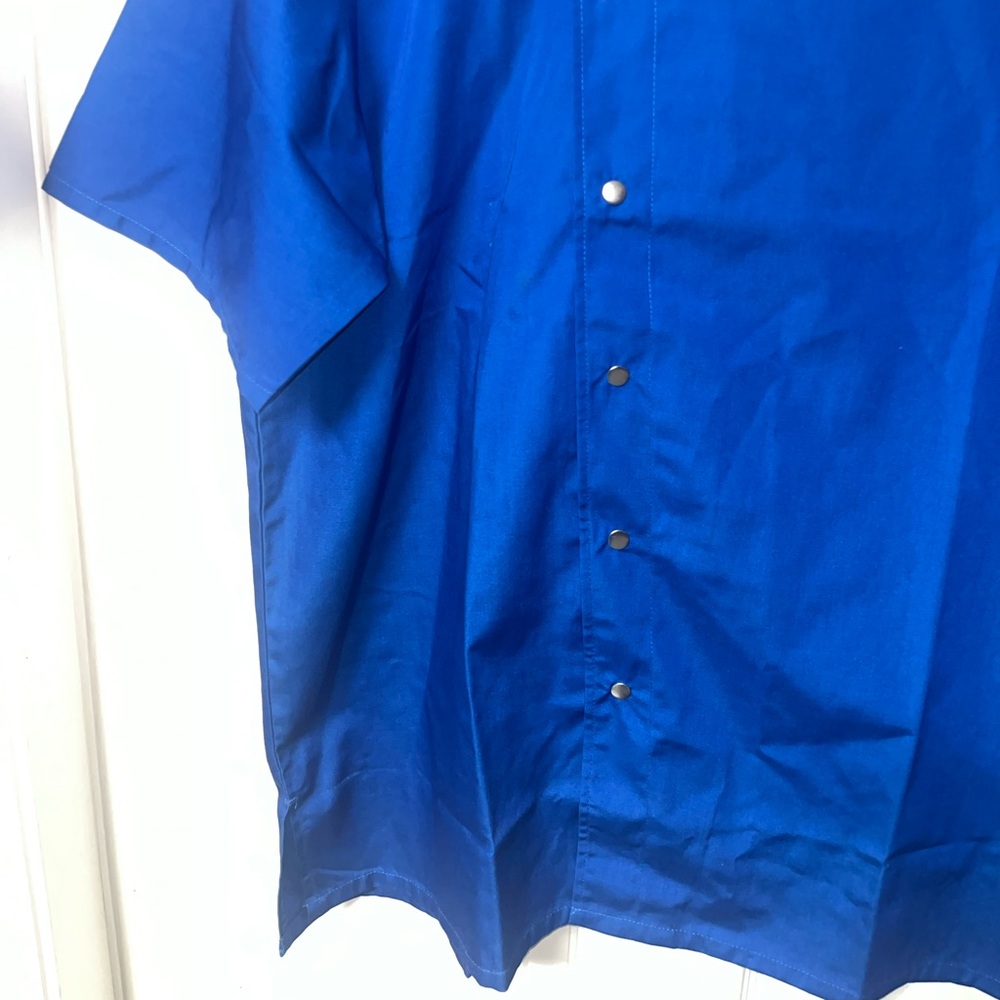 NWT Happy Chef Cook Cool Shirt Womens Men Blue Black Euro Vent Chef Coat large - Picture 3 of 7